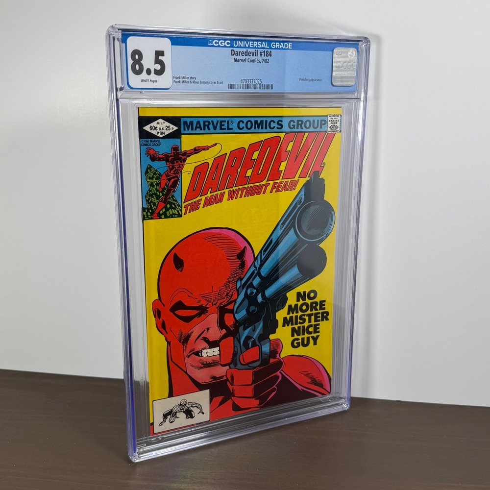 Marvel Daredevil #184 Comic Book CGC 8.5 Frank Miller Punisher 1982 White Pages